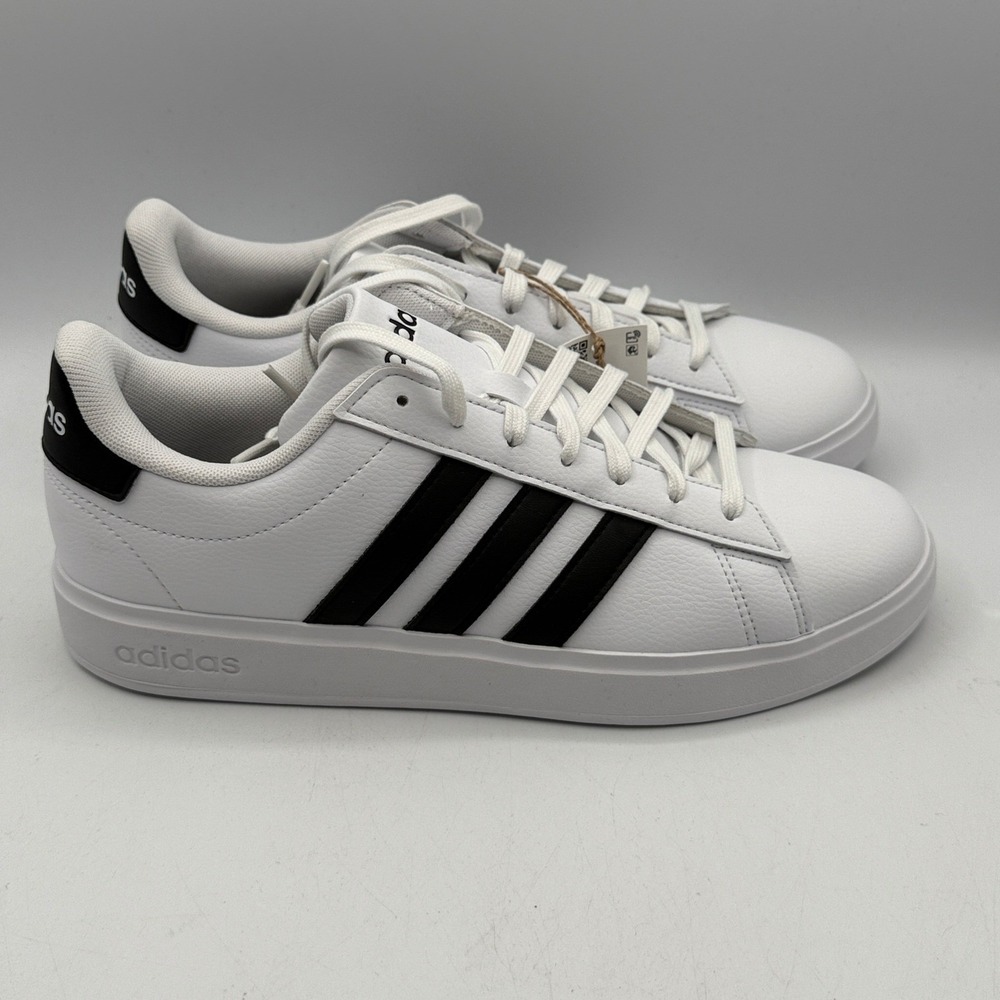Adidas Grand Court 2.0 Shoes Men Size 9 White Black Striped Casual GW9195